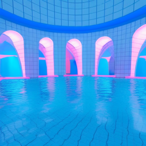 05174-2461398261-((scrpoolrooms) arches lit with blue and pink neon lights, white walls, reflection, rtx, octane render.png